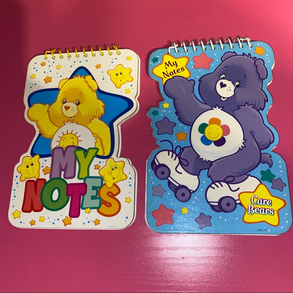 2 Vintage Care Bears Notepads Funshine Bear Harmony Bear